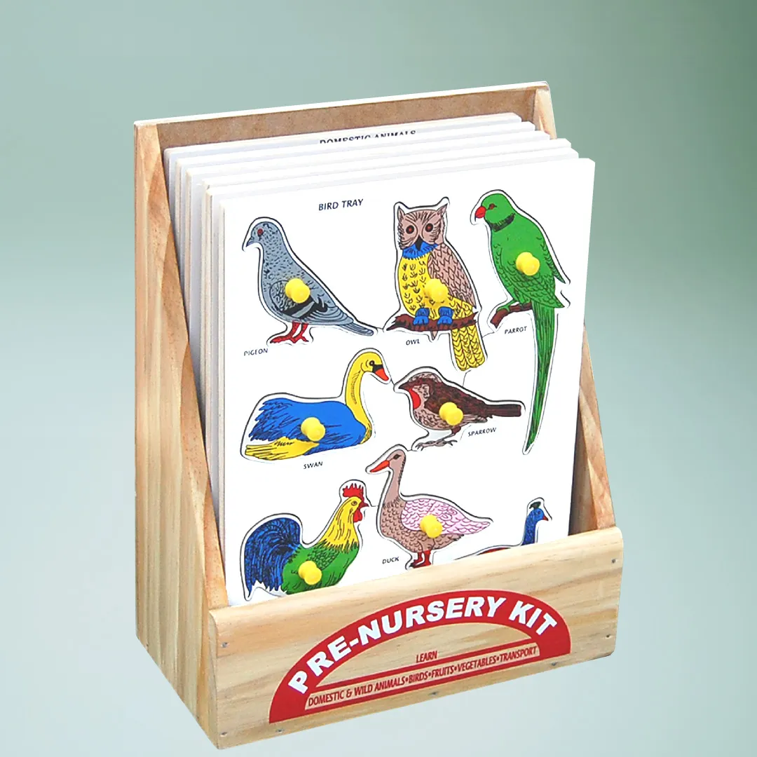 Wooden display case showcasing various birds and animals.