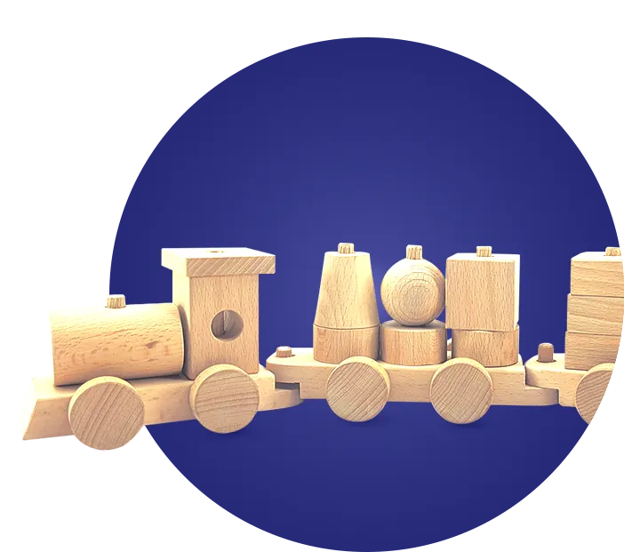 Wooden train set.